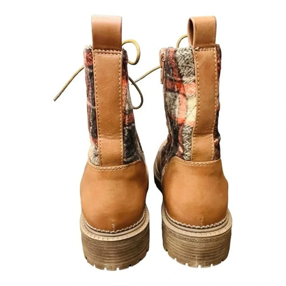 Rock & Candy Brown Plaid Lace Up Max Round Toe Platform Booties Women Size‎ 8.5 - Picture 4 of 14